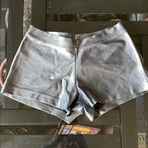 Silver Shiny Spandex Shorts